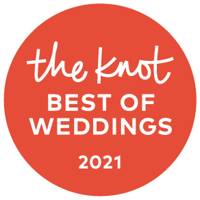 award badge from the knot for best of weddings 2021