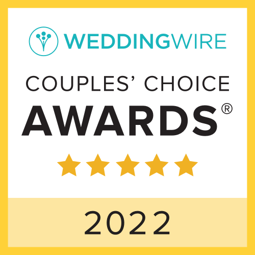 award badge from WeddingWire for Couples' Choice Awards 2022