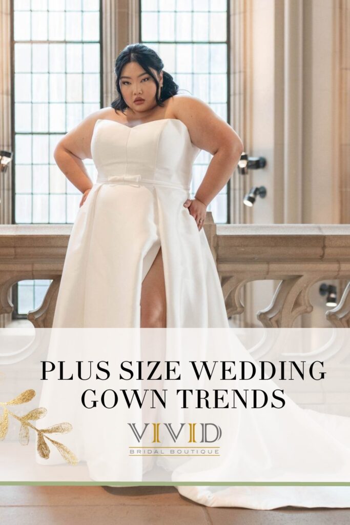 blog post graphic for "Plus Size Wedding Gown Trends" from Vivid Bridal Boutique