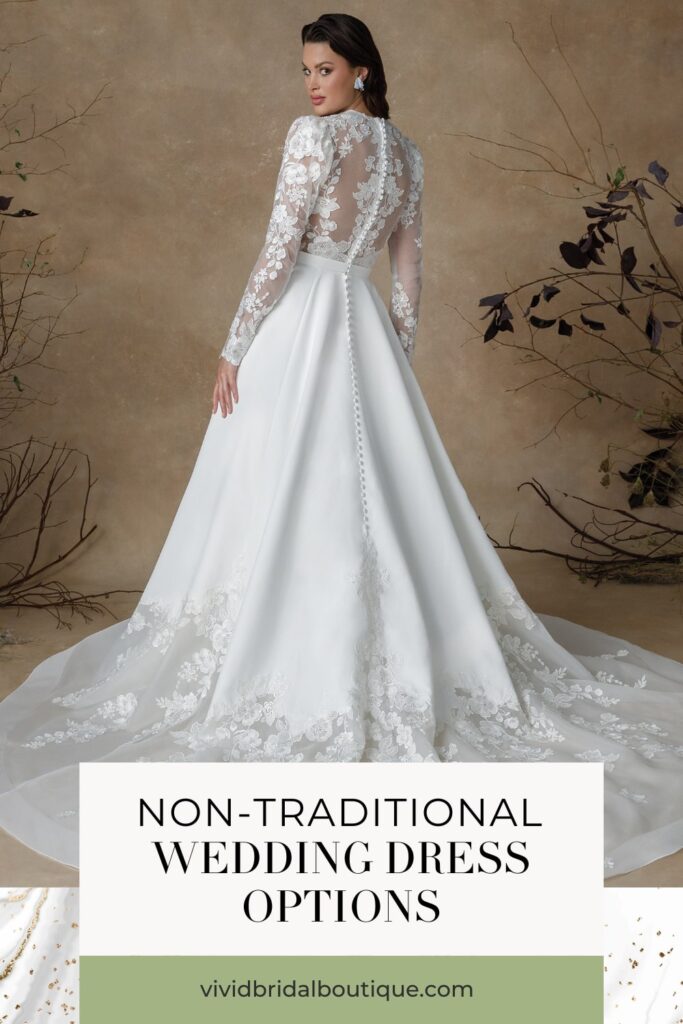 blog post graphic for "Non-Traditional Wedding Dress Options" from Vivid Bridal Boutique